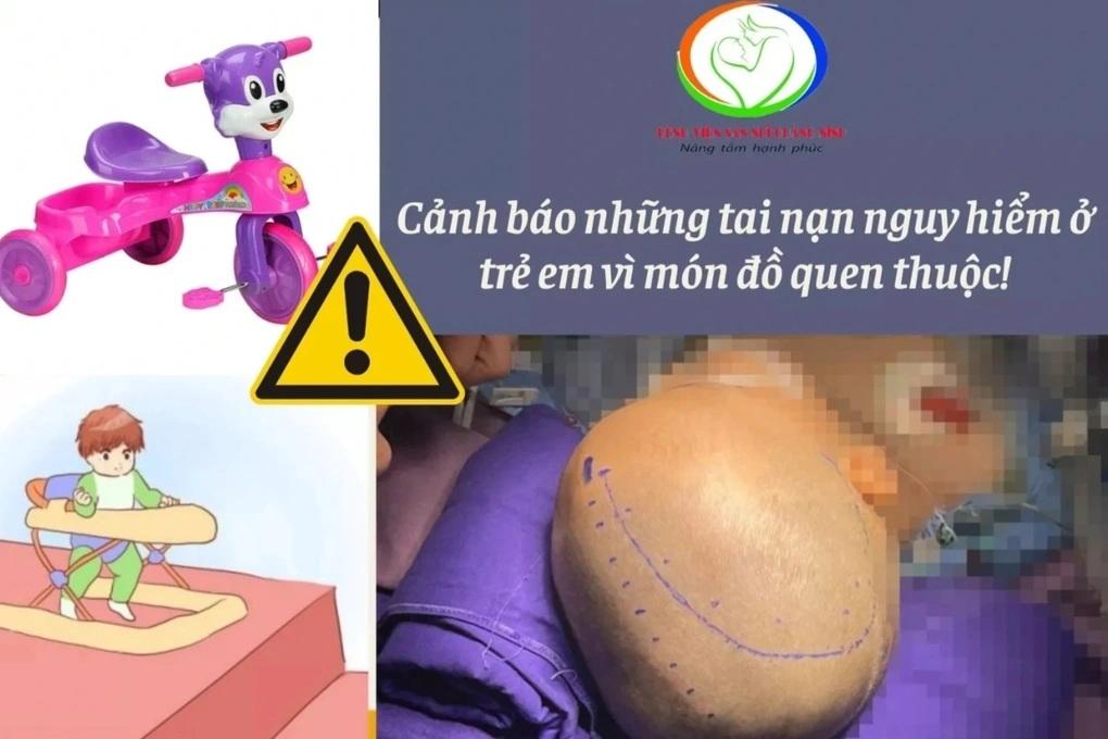 Bé 15 tháng tuổi tụ máu não do ngã xe 3 bánh images