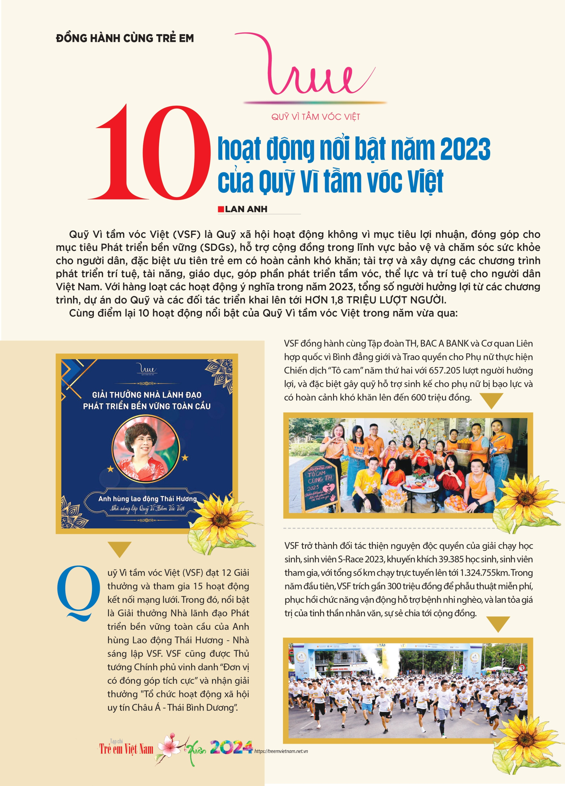 10 hoạt động nổi bật năm 2023 của Quỹ Vì tầm vóc Việt