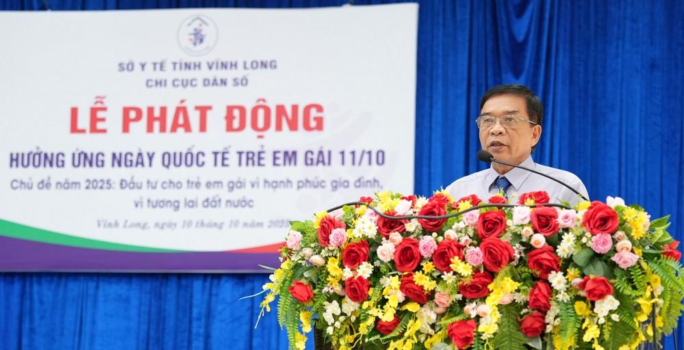 Phó Giám đốc Sở Y tế - Nguyễn Văn Đời phát biểu tại lễ phát động. bvl_1_20251010133736