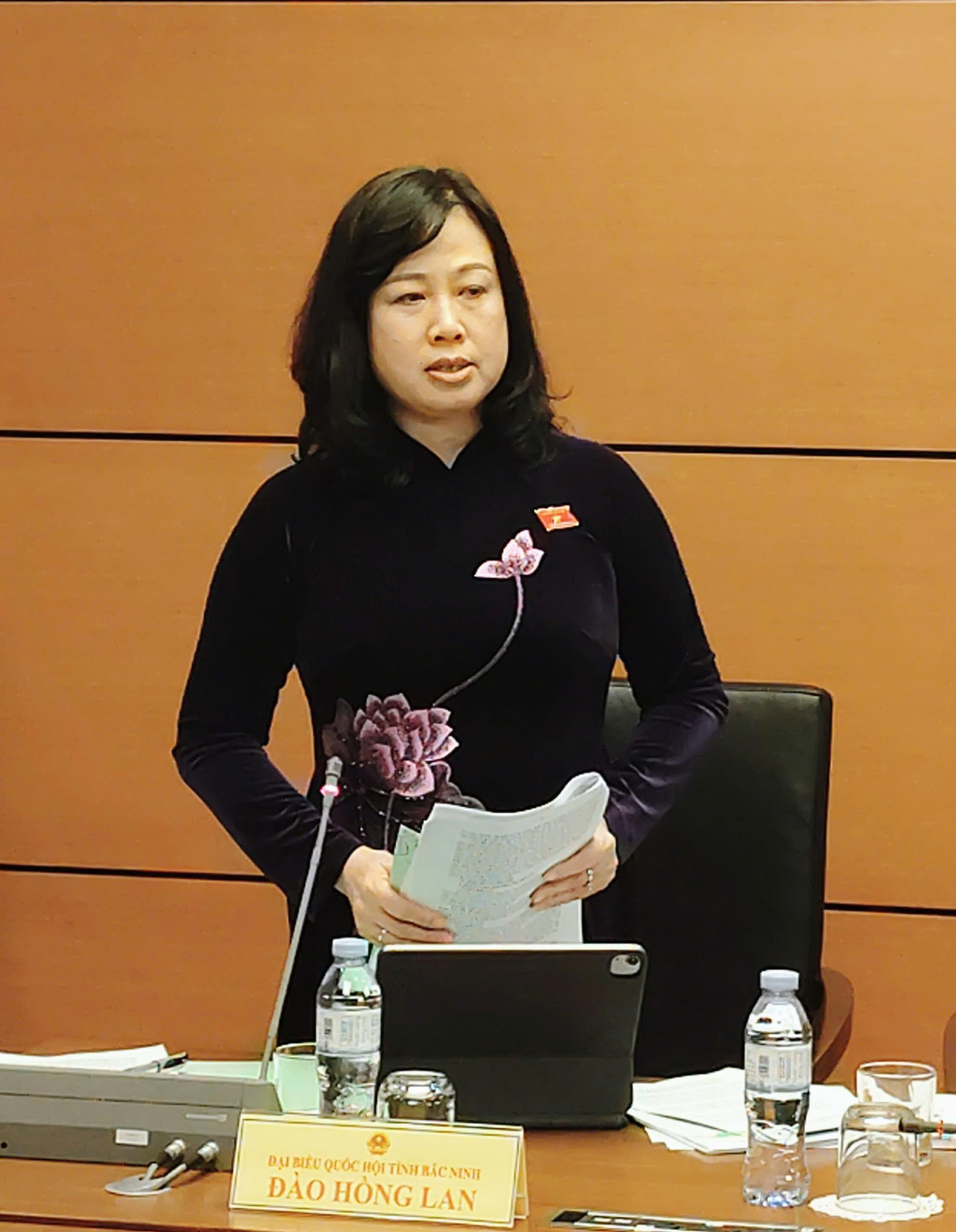 Bộ trưởng Bộ Y tế Đào Hồng Lan trình bày ý kiến giải trình và tiếp thu các góp ý của đại biểu đối với dự án Luật Dân số tại phiên thảo luận tổ ngày 23/10. 231020250549-z7146756806105_9268b608e06cc3b2b0a3dd845fc825bf