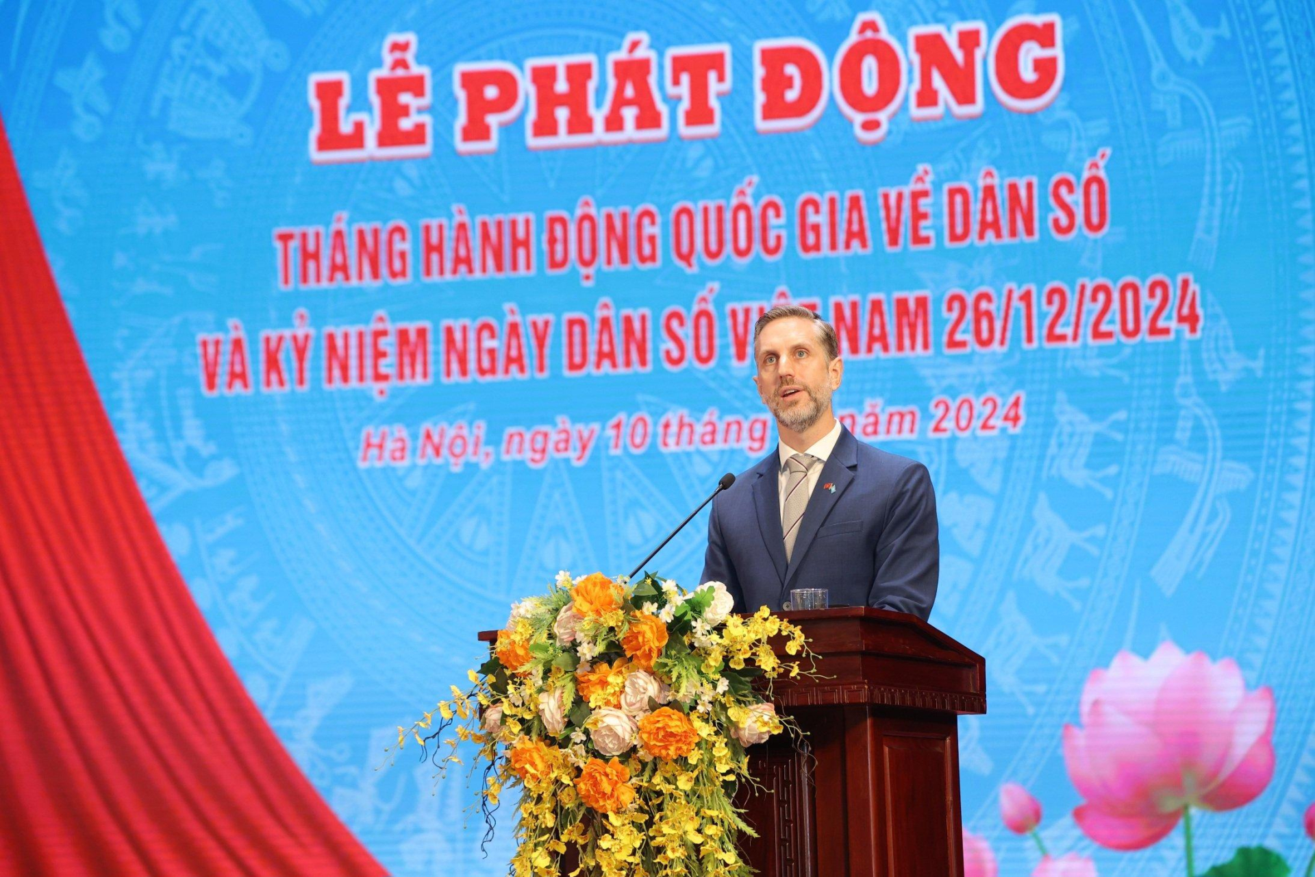 Ông Matt Jackson - Trưởng đại diện UNFPA tại Việt Nam phát biểu tại Lễ phát động.