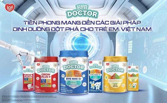 Kun Doctor dạng bột được nhập nguyên lon từ New Zealand, dạng nước được nghiên cứu và phát triển lâm sàng bởi Viện Y học ứng dụng Việt Nam. 3