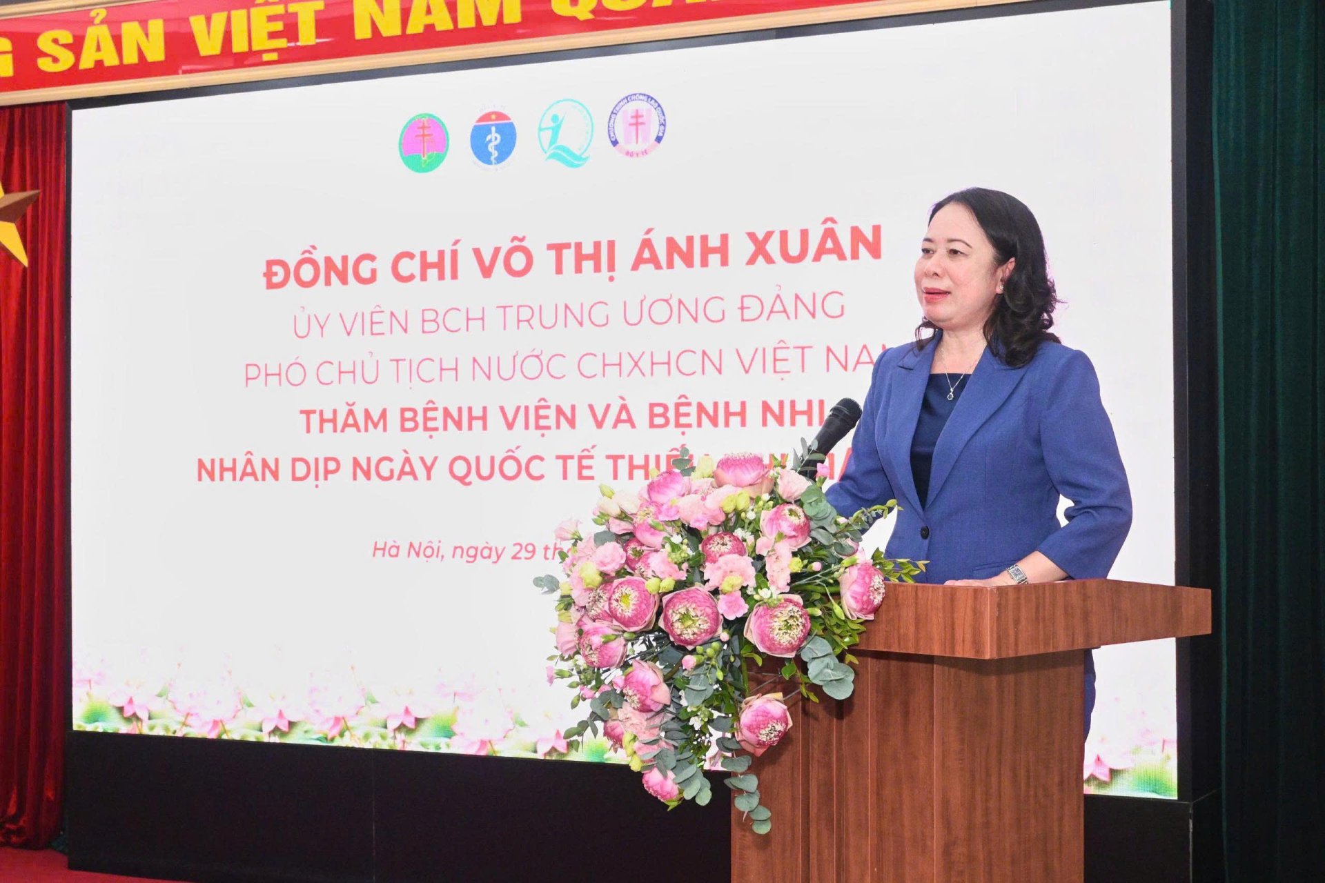 Bà Võ Thị Ánh Xuân - Ủy viên BCH Trung ương Đảng - Phó Chủ tịch nước phát biểu tại chương trình. A1