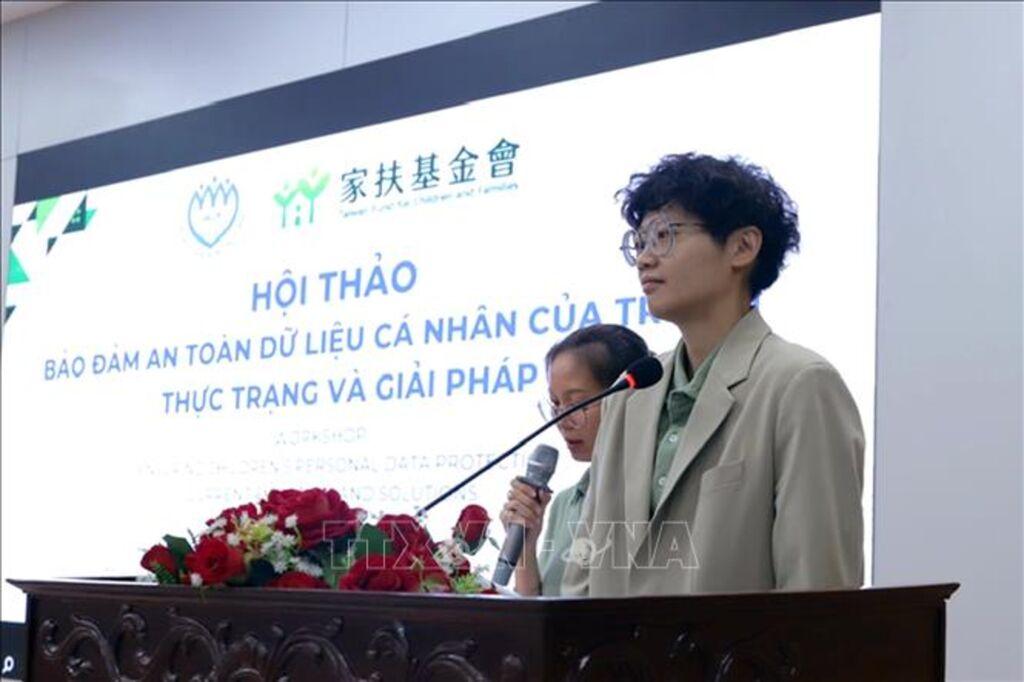 Bà Huang Ya-Ke, Trưởng đại diện tổ chức Taiwan Fund for Children and Families (TFCF) tại Việt Nam phát biểu tại hội thảo. 2