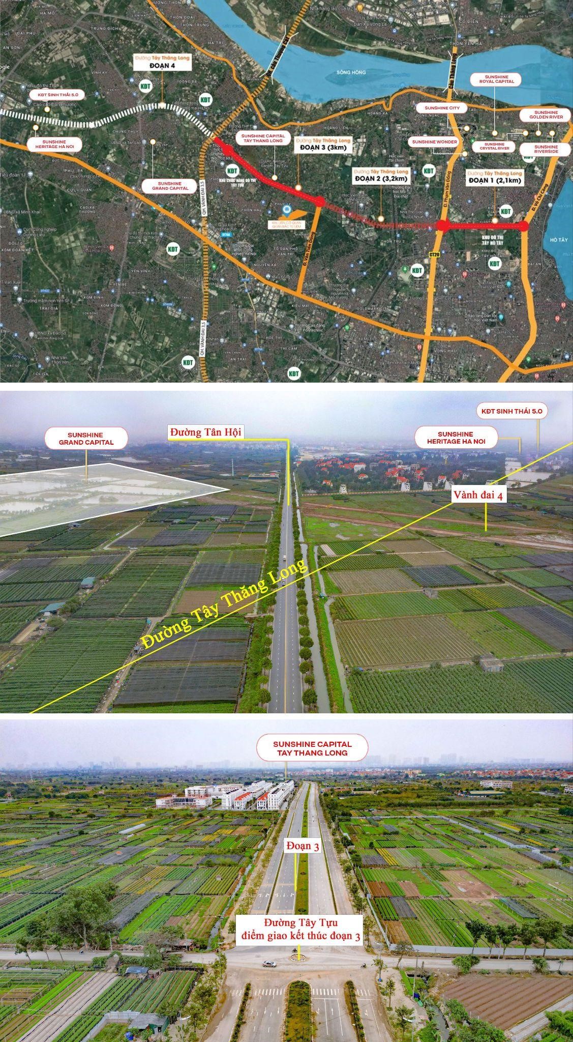 Trục đại lộ Tây Thăng Long khi hoàn thành sẽ kết nối nhiều quận, huyện phía Tây Thủ đô với vùng lõi của Hà Nội, cùng với các dự án bất động sản quy mô “nghìn tỷ” trong khu vực, sẽ thúc đẩy tiềm năng bất động sản trục Hồ Tây - Ba Vì, mang lại các giá trị lớn về kinh tế cho toàn khu vực nói chung. 8