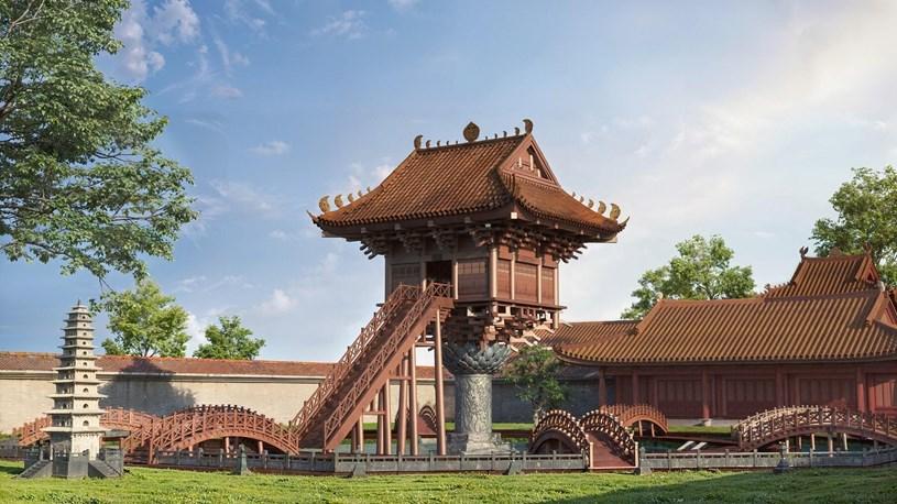 Chùa Diên Hựu – công trình kiến trúc biểu tượng thời Lý sẽ được phỏng dựng tại Quần thể (Ảnh phối cảnh minh họa: Sun Property) q3