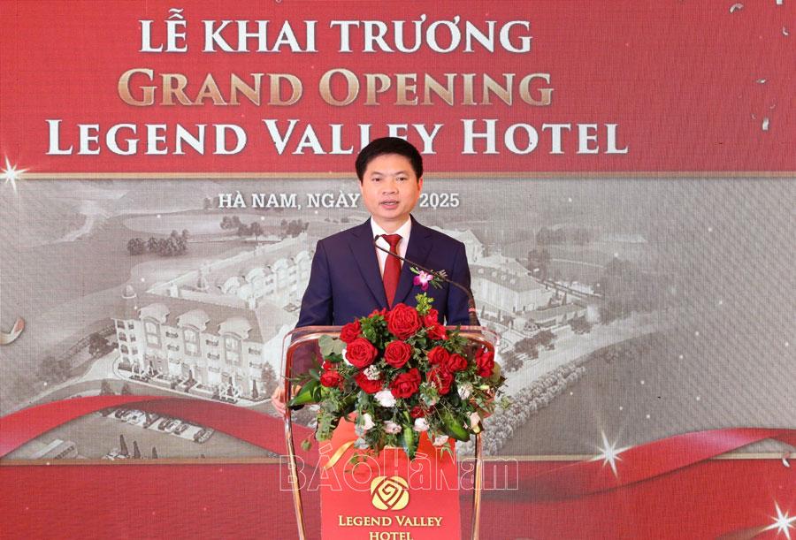 Đồng chí Chủ tịch UBND tỉnh Trương Quốc Huy phát biểu tại buổi lễ. Ảnh: Báo Hà Nam a3