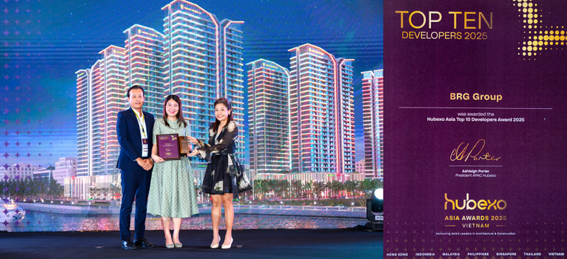 Đại diện Tập đoàn BRG nhận giải thưởng “Top 10 nhà phát triển bất động sản hàng đầu” tại Hubexo Asia Awards 2025 3