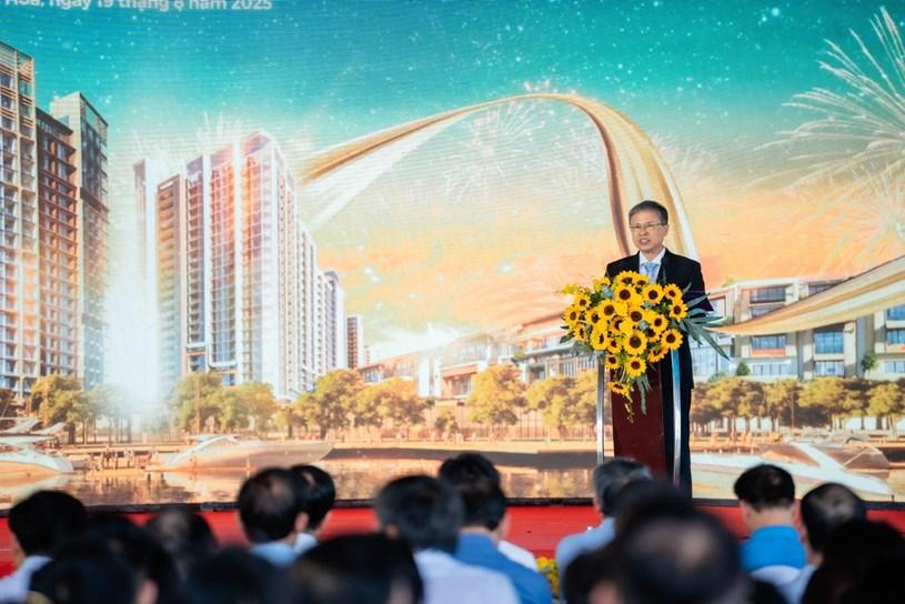 Ông Trần Hoà Nam, Phó Chủ tịch UBND tỉnh Khánh Hòa phát biểu tại lễ khởi công dự án Khu đô thị hỗn hợp Nha Trang 2