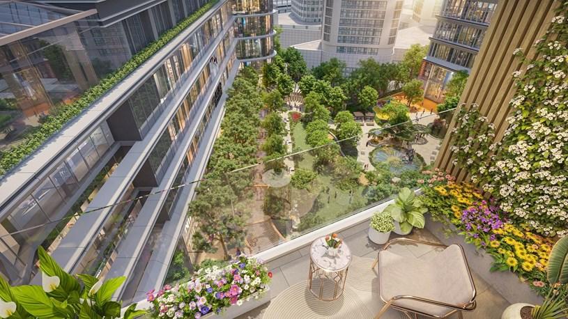 Khoảng xanh rộng lớn của Sun Feliza Suites thu hút giới thượng lưu. Ảnh: Sun Property. 5