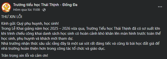 Thư xin lỗi của Trường Tiểu học Thái Thịnh. 01757232279.png
