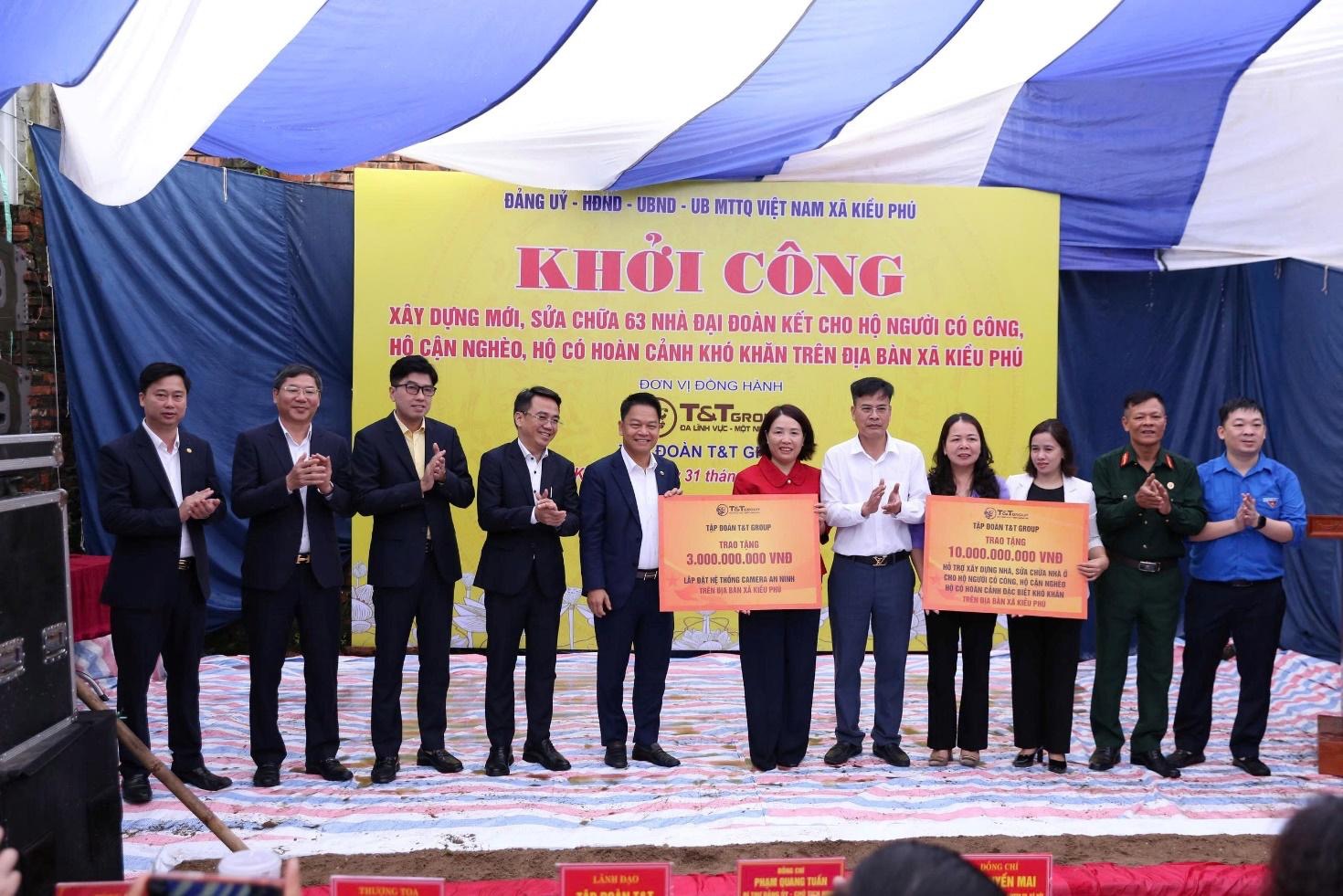 Tập đoàn T&T Group tài trợ 13 tỷ đồng cho xã Kiều Phú (Hà Nội) để xây dựng nhà Đại đoàn kết và hệ thống camera an ninh. 01761918123.jpeg