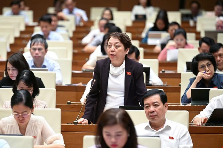 Đại biểu Quốc hội Phạm Khánh Phong Lan đề nghị áp dụng hình phạt tử hình với tội làm giả, kinh doanh thực phẩm giả, trong đó có sữa và thực phẩm chức năng. Ảnh: quochoi.vn phamkhanhphonglan