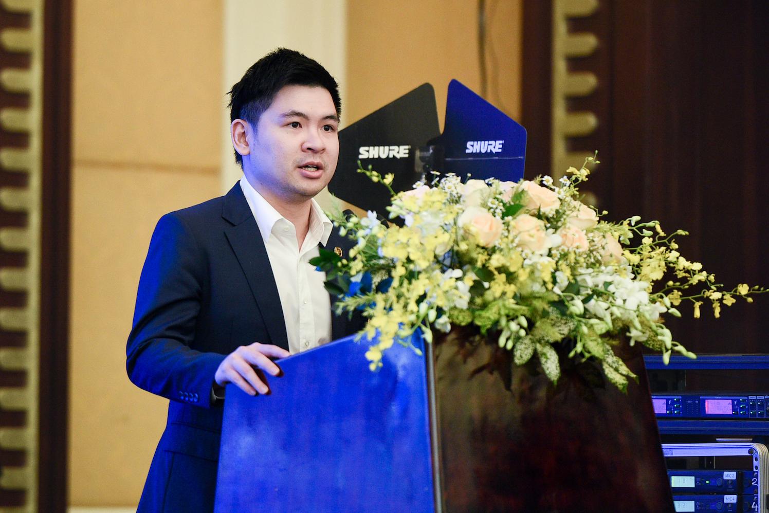 Tân Phó Chủ tịch VDEN Đỗ Vinh Quang phát biểu tại sự kiện. nh 4-3