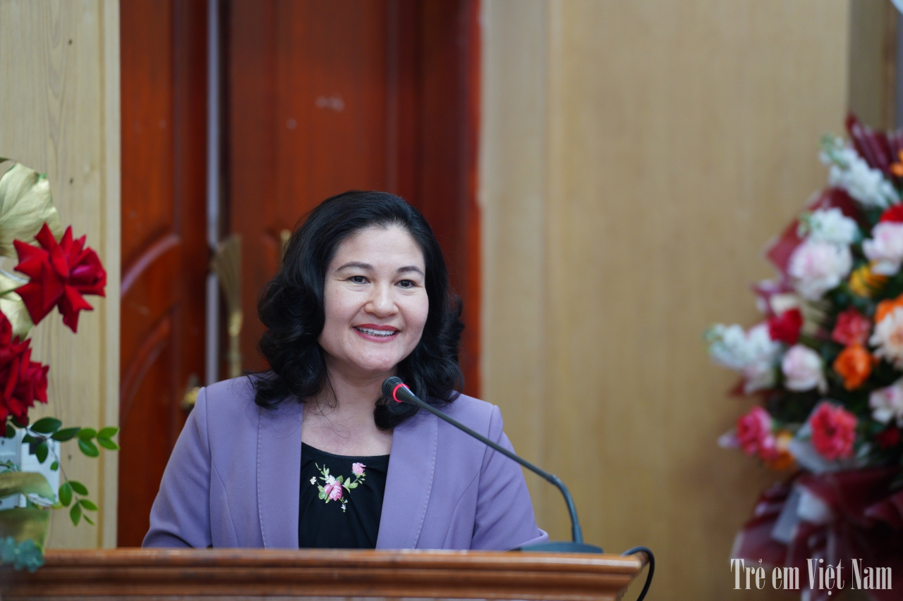 Bà Nguyễn Thị Hà - Thứ trưởng Bộ LĐ-TB&XH phát biểu tại sự kiện 