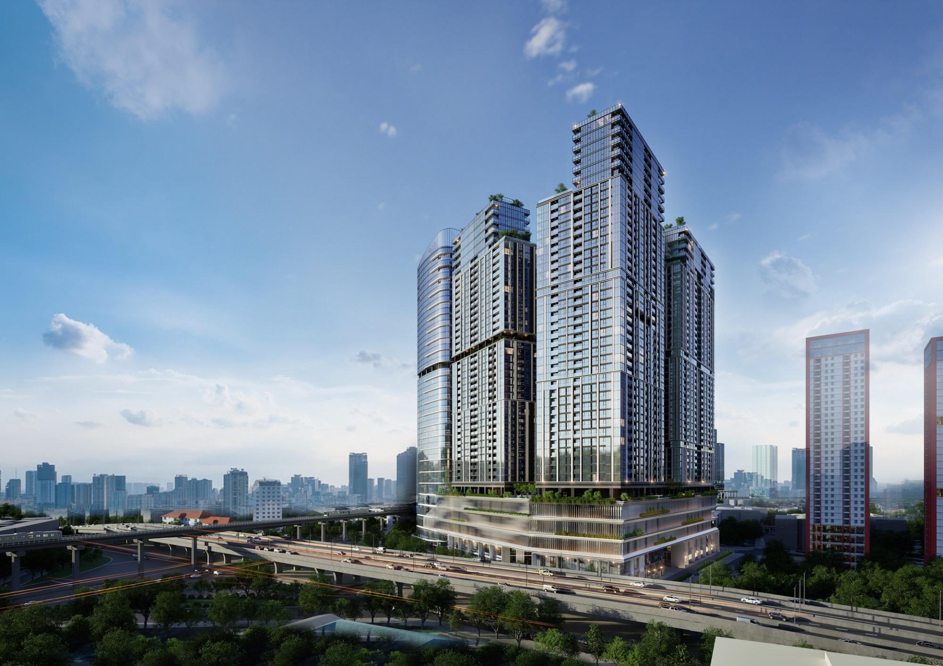 Sun Feliza Suites tọa lạc tại giao lộ sầm uất bậc nhất Cầu Giấy, Hà Nội. (Ảnh: Sun Property) 1.tong-the-sun-feliza-sui