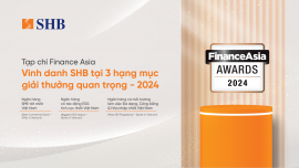 SHB chiến thắng 3 giải thưởng quan trọng tại FinanceAsia Awards 2024, khẳng định trách nhiệm với cộng đồng