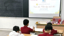Những nét chữ sáng tạo của hơn 200 học sinh trường Tiểu học Hà Nội hưởng ứng cuộc thi 'Chữ đẹp tuổi thơ' lần thứ nhất