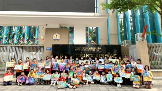 Học sinh Trường Tiểu học Kim Đồng hoàn thành 346 bức tranh hưởng ứng cuộc thi “Ngôi nhà mơ ước”