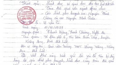'Tâm thư' của thầy giáo dùng thước, mũ bảo hiểm đánh học sinh