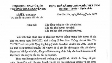 Hiệu phó phát thông báo thu quỹ, hiệu trưởng làm công văn thu hồi