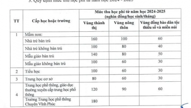 Vĩnh Phúc giảm 50% học phí năm học 2024-2025