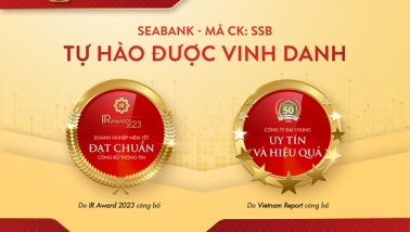 SeABank nhận giải thưởng Top 50 công ty đại chúng uy tín và hiệu quả & Ngân hàng đạt chuẩn công bố thông tin năm 2023