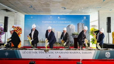 Grand Marina, Saigon cất nóc toà Sea bao gồm khu căn hộ hàng hiệu Marriott và JW Marriott