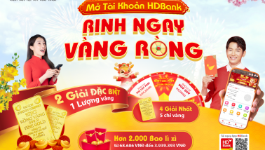 Hơn 100  khách hàng trúng vàng và hàng triệu đồng khi mở tài khoản HDBank