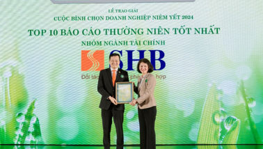 SHB lần thứ 4 được vinh danh trong TOP 10 doanh nghiệp có Báo cáo thường niên tốt nhất ngành Tài chính