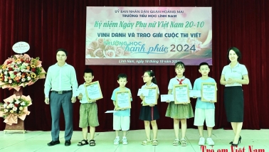 Trường Tiểu học Lĩnh Nam vinh danh và trao giải cuộc thi viết “Trường học hạnh phúc” 2024