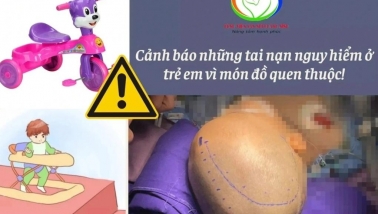 Bé 15 tháng tuổi tụ máu não do ngã xe 3 bánh