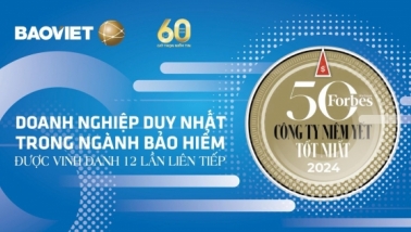 Bảo Việt - doanh nghiệp bảo hiểm duy nhất 12 năm liên tiếp được vinh danh “Danh sách 50 công ty niêm yết tốt nhất Việt Nam”