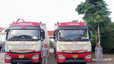 THILOGI vận chuyển hàng viện trợ quốc tế cho tỉnh Sê Kông, Lào