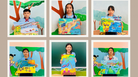 Điểm check-in hiếm có tại Đà Nẵng bước vào tranh vẽ của học sinh Trường Tiểu học Ngô Sĩ Liên