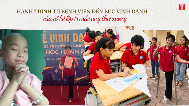 Từ bệnh viện đến bục vinh danh: Câu chuyện truyền cảm hứng của cô bé lớp 5 mắc ung thư xương