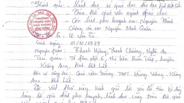 'Tâm thư' của thầy giáo dùng thước, mũ bảo hiểm đánh học sinh