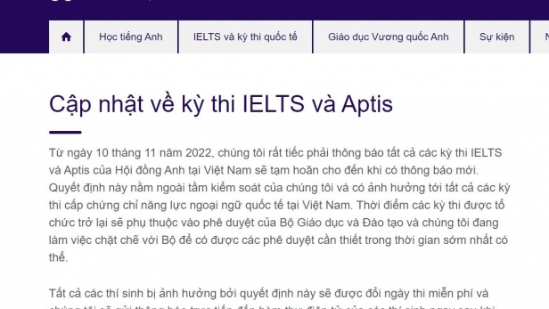 Hội đồng Anh tạm hoãn kì thi IELTS: Nhiều học sinh hoang mang