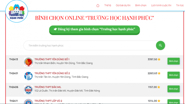 Trường THPT Yên Dũng số 1 – Bắc Giang đang tạm dẫn đầu bình chọn online “Trường học hạnh phúc”