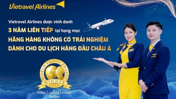 Vietravel Airlines được vinh danh hãng hàng không có trải nghiệm du lịch hàng đầu châu Á năm 2025