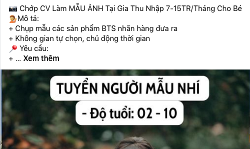 Chiêu trò lừa đảo ‘tuyển mẫu nhí’: Tâm lý việc nhẹ lương cao khiến phụ huynh ‘mờ mắt’