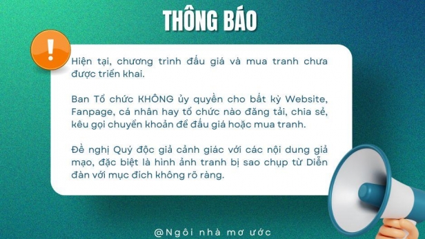 Thông báo: Chưa triển khai đấu giá tranh “Ngôi nhà mơ ước” 2025