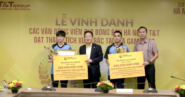 Tập đoàn T&T Group thưởng hơn 1 tỷ đồng cho kỳ tích bóng bàn Việt Nam tại SEA Games 32