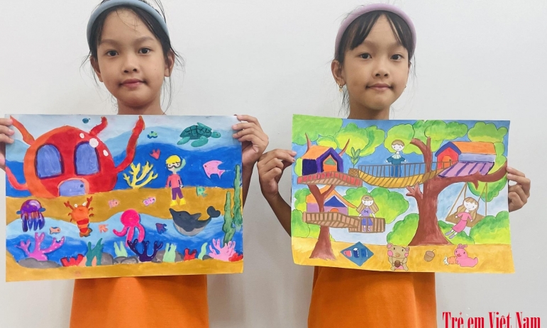 Vùng đất Nam Ô đẹp lung linh qua nét vẽ của học sinh Trường Tiểu học Trần Bình Trọng - Đà Nẵng